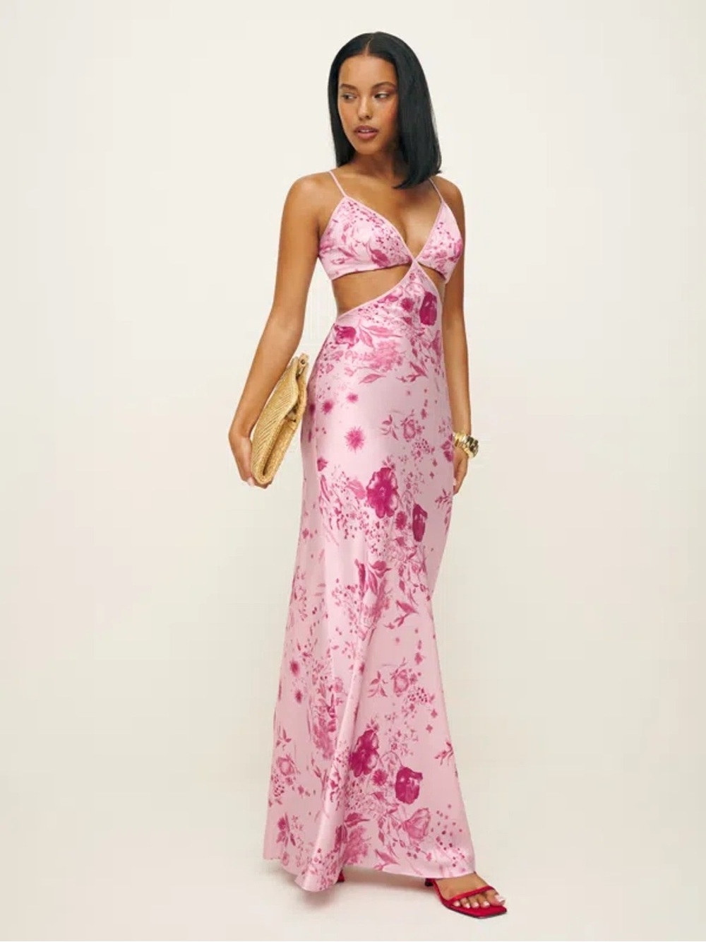 NWT reformation poppies silk maxi dress in milla - size 4